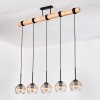 Koyoto Hängeleuchte Glas 15 cm Naturfarben, Schwarz, 5-flammig