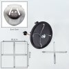 Ripoll Deckenleuchte Glas 15 cm Messing, Schwarz, 5-flammig