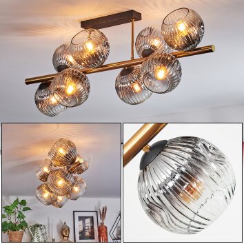 Ripoll Deckenleuchte Glas 15 cm Gold, Schwarz, 8-flammig