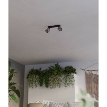 EGLO ROSLEY Deckenleuchte Schwarz, 2-flammig