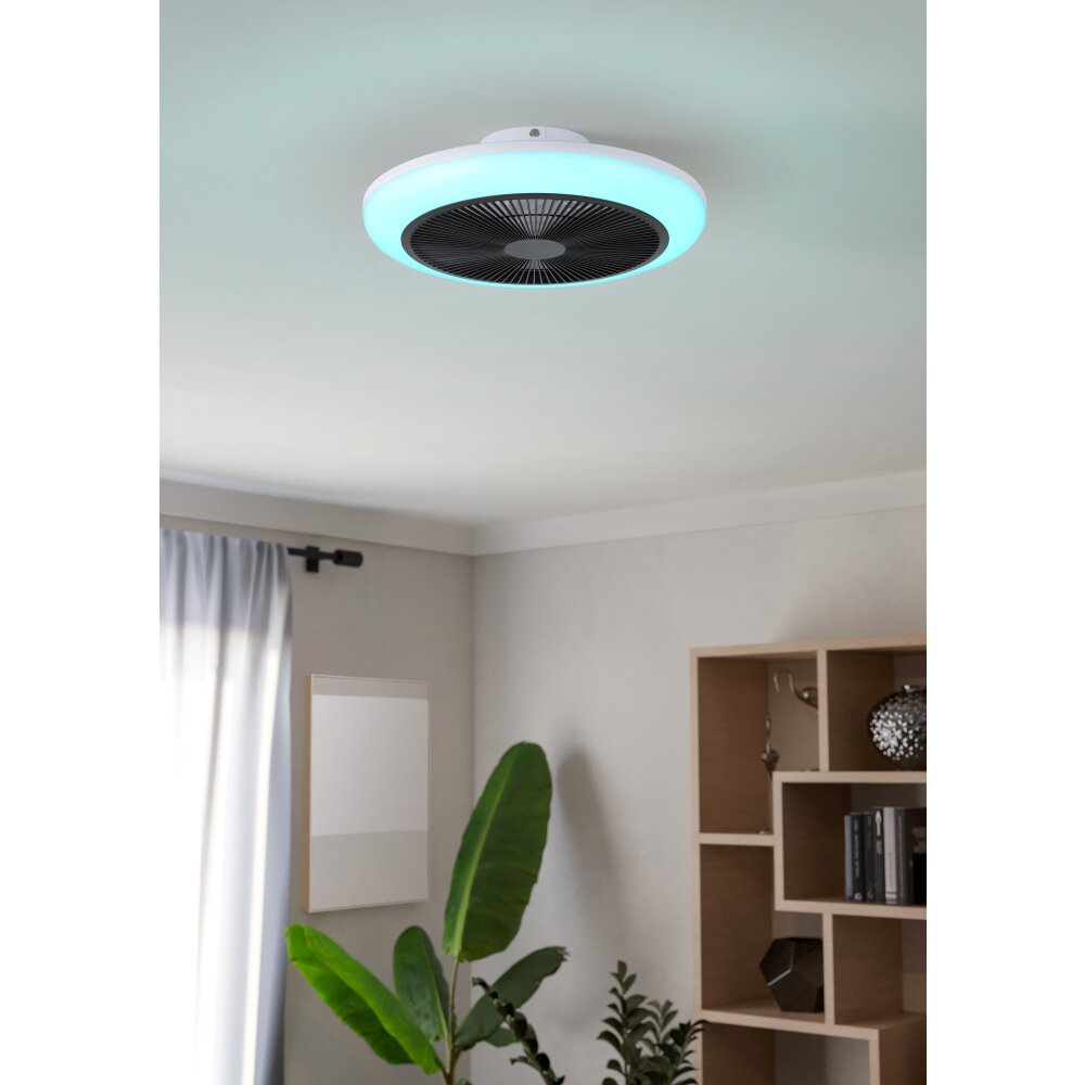 EGLO SAYULITA 1 Leuchte mit Ventilator LED Schwarz, Weiß, Fernbedienung, Farbwechsler main product photo