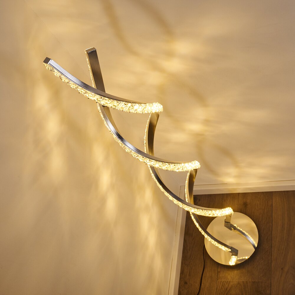 Assuan Stehlampe LED Chrom, 1-flammig, Fernbedienung, Farbwechsler