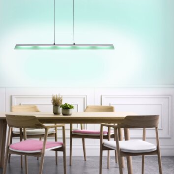 Leuchten Direkt LOLAsmart-NELE Pendelleuchte LED Nickel-Matt, 5-flammig, Fernbedienung, Farbwechsler