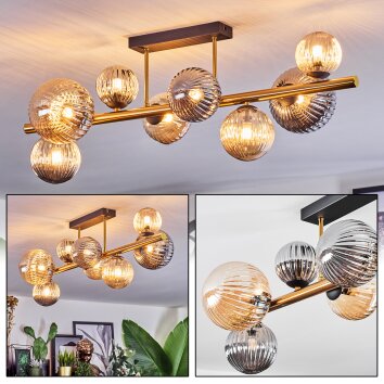 Chehalis Deckenleuchte Glas 10 cm, 12 cm, 15 cm Gold, Schwarz, 8-flammig Chehalis Deckenleuchte Glas 10 cm, 12 cm, 15 cm Gold, Schwarz, 8-flammig