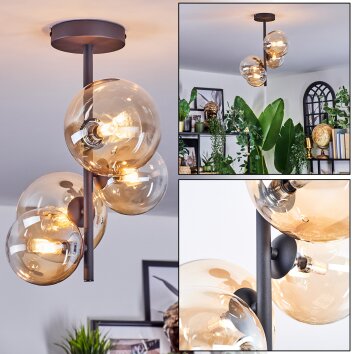 Chehalis Deckenleuchte Glas 12 cm, 15 cm Bernsteinfarben, Klar, 4-flammig