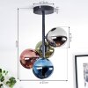 Chehalis Deckenleuchte Glas 12 cm Blau, Chrom, Grün, Kupferfarben, Rauchfarben, 4-flammig