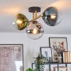 Gastor Deckenleuchte Glas 15 cm Gold, Schwarz, 3-flammig