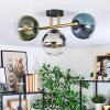 Gastor Deckenleuchte Glas 15 cm Gold, Schwarz, 3-flammig