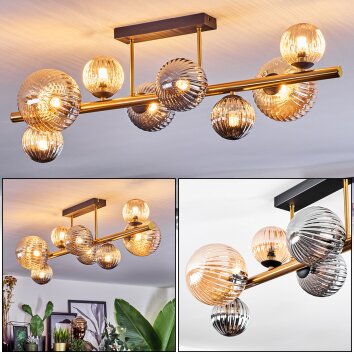 Chehalis Deckenleuchte Glas 10 cm, 12 cm, 15 cm Gold, Schwarz, 8-flammig Chehalis Deckenleuchte Glas 10 cm, 12 cm, 15 cm Gold, Schwarz, 8-flammig