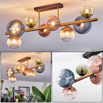 Chehalis Deckenleuchte Glas 10 cm, 12 cm, 15 cm Gold, Schwarz, 8-flammig Chehalis Deckenleuchte Glas 10 cm, 12 cm, 15 cm Gold, Schwarz, 8-flammig