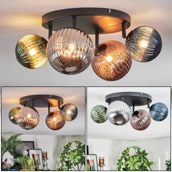 Chehalis Deckenleuchte Glas 12 cm, 15 cm Blau, Grün, Kupferfarben, Rauchfarben, 4-flammig Chehalis Deckenleuchte Glas 12 cm, 15 cm Blau, Grün, Kupferfarben, Rauchfarben, 4-flammig