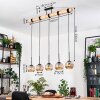 Ripoll Hängeleuchte Glas 15 cm Naturfarben, Schwarz, 5-flammig
