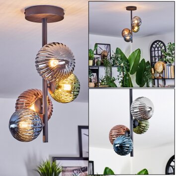 Chehalis Deckenleuchte Glas 10 cm, 12 cm Blau, Grün, Kupferfarben, Rauchfarben, 4-flammig Chehalis Deckenleuchte Glas 10 cm, 12 cm Blau, Grün, Kupferfarben, Rauchfarben, 4-flammig