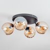 Koyoto Deckenleuchte Glas 15 cm Bernsteinfarben, 4-flammig