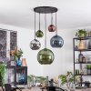 Koyoto Hängeleuchte Glas 15 cm, 20 cm, 25 cm, 30 cm Blau, Chrom, Grün, Kupferfarben, Rauchfarben, 5-flammig