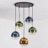 Koyoto Hängeleuchte Glas 20 cm Gold, Schwarz, 5-flammig