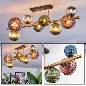 Chehalis Deckenleuchte Glas 10 cm, 12 cm, 15 cm Gold, Schwarz, 8-flammig