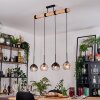 Koyoto Hängeleuchte Glas 15 cm Naturfarben, Schwarz, 4-flammig