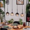 Koyoto Hängeleuchte Glas 15 cm Naturfarben, Schwarz, 4-flammig