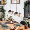 Koyoto Hängeleuchte Glas 15 cm Naturfarben, Schwarz, 4-flammig