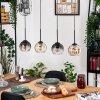 Koyoto Hängeleuchte Glas 15 cm Naturfarben, Schwarz, 4-flammig