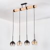 Koyoto Hängeleuchte Glas 15 cm Naturfarben, Schwarz, 4-flammig