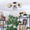 Ripoll Deckenleuchte Glas 15 cm Gold, Schwarz, 3-flammig