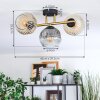 Ripoll Deckenleuchte Glas 15 cm Gold, Schwarz, 3-flammig