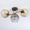 Ripoll Deckenleuchte Glas 15 cm Gold, Schwarz, 3-flammig