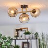 Ripoll Deckenleuchte Glas 15 cm Gold, Schwarz, 3-flammig