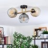 Ripoll Deckenleuchte Glas 15 cm Gold, Schwarz, 3-flammig