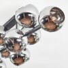 Koyoto Deckenleuchte Glas 15 cm Chrom, Rauchfarben, 10-flammig
