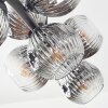 Ripoll Deckenleuchte Glas 15 cm Chrom, Klar, Rauchfarben, 10-flammig