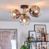 Ripoll Deckenleuchte Glas 15 cm Gold, Schwarz, 3-flammig