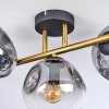 Ripoll Deckenleuchte Glas 15 cm Gold, Schwarz, 3-flammig