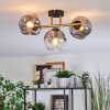 Ripoll Deckenleuchte Glas 15 cm Gold, Schwarz, 3-flammig