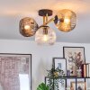 Ripoll Deckenleuchte Glas 15 cm Gold, Schwarz, 3-flammig