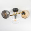 Ripoll Deckenleuchte Glas 15 cm Gold, Schwarz, 3-flammig