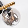 Chehalis Deckenleuchte Glas 10 cm, 12 cm Gold, Schwarz, 3-flammig