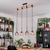 Koyoto Hängeleuchte Glas 15 cm Naturfarben, Schwarz, 4-flammig