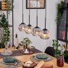 Koyoto Hängeleuchte Glas 15 cm Naturfarben, Schwarz, 4-flammig