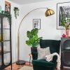 Baloca Bogenlampe Messing, Schwarz, Weiß, 1-flammig