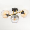 Koyoto Deckenleuchte Glas 15 cm Gold, Schwarz, 3-flammig