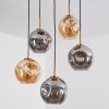 Ripoll Hängeleuchte Glas 20 cm Gold, Schwarz, 5-flammig