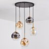 Ripoll Hängeleuchte Glas 20 cm Gold, Schwarz, 5-flammig