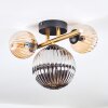 Chehalis Deckenleuchte Glas 10 cm, 15 cm Gold, Schwarz, 3-flammig