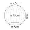 Koyoto Ersatzglas 15 cm Bernsteinfarben, Klar