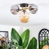 Chehalis Deckenleuchte Glas 12 cm, 15 cm Gold, Schwarz, 3-flammig