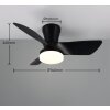 Reality Randers Deckenventilator mit Beleuchtung LED Schwarz, 1-flammig, Fernbedienung