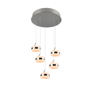 Trio Dios Pendelleuchte LED Nickel-Matt, 5-flammig